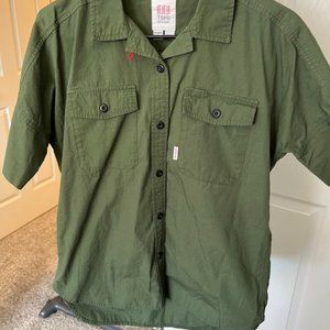 Green Topo Design Button Down